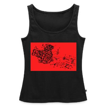 Automotive Mechatronics Engine Drawing Car - Women’s Premium Organic Tank top - black - Front - AI Model Female 172 light (172cm)