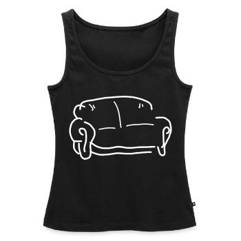 Sofa - Frauen Premium Organic Tank Top - Schwarz - Vorne - AI Model Female 172 light (172cm)