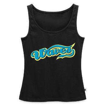 waves - Frauen Premium Organic Tank Top - Schwarz - Vorne - AI Model Female 172 light (172cm)