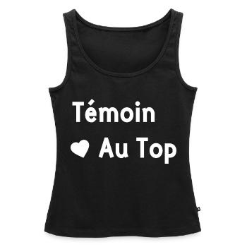 Témoin au top - Débardeur bio Premium Femme - noir - Devant - AI Model Female 172 light (172cm)
