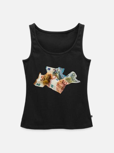Euro-Geldscheine - Frauen Premium Organic Tank Top - Schwarz