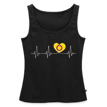 Intersexualité Rythme cardiaque Intersex Pride Month - Débardeur bio Premium Femme - noir - Devant - AI Model Female 172 light (172cm)
