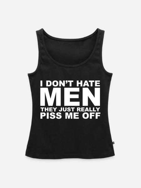 Hate Men - Frauen Premium Organic Tank Top - Schwarz