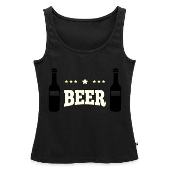 Bière - Débardeur bio Premium Femme - noir - Devant - AI Model Female 172 light (172cm)