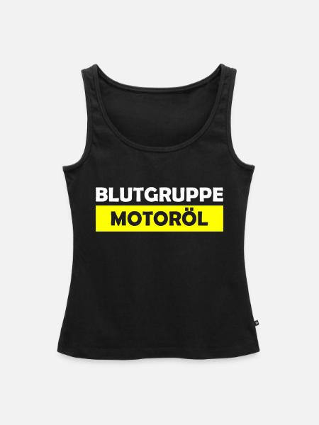 Blutgruppe Motoröl - Frauen Premium Organic Tank Top - Schwarz