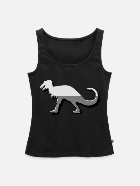 Saurier Dinosaurier Button - Frauen Premium Organic Tank Top - Schwarz
