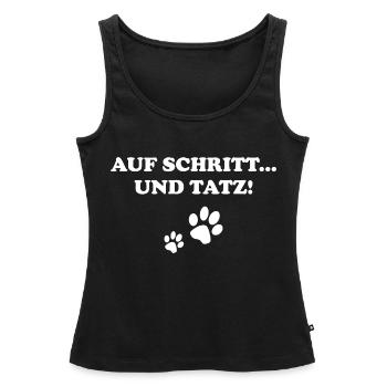 Auf Schritt Und Tatz - Frauen Premium Organic Tank Top - Schwarz - Vorne - AI Model Female 172 light (172cm)