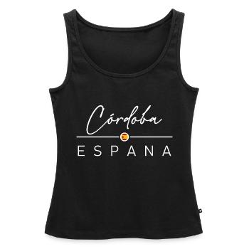 Espagne - Córdoba - Cordoue - Espagne - España - Débardeur bio Premium Femme - noir - Devant - AI Model Female 172 light (172cm)