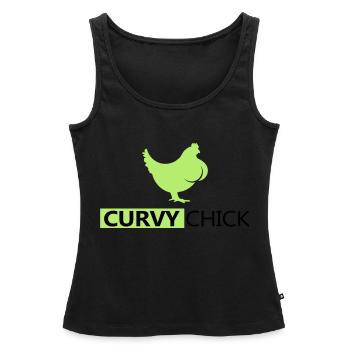 Poussin Curvy - Débardeur bio Premium Femme - noir - Devant - AI Model Female 172 light (172cm)