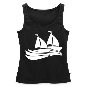 Deux navires Régate par équipe Régate de voile de compétition - Débardeur bio Premium Femme - noir - Devant - AI Model Female 172 light (172cm)