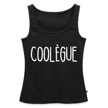 coolègue - Débardeur bio Premium Femme - noir - Devant - AI Model Female 172 light (172cm)