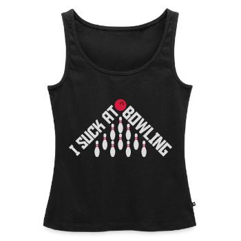 Je suis nul au bowling - Débardeur bio Premium Femme - noir - Devant - AI Model Female 172 light (172cm)