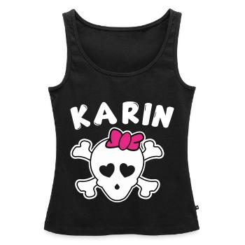 Pirate Karin Design for Girls and Women - Women’s Premium Organic Tank top - black - Front - AI Model Female 172 light (172cm)