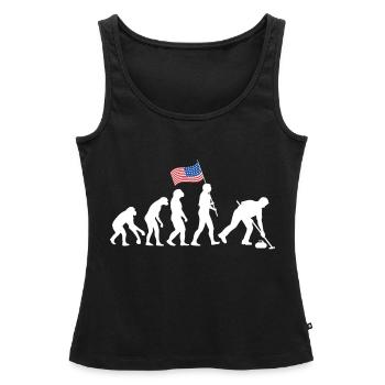 Evolution of Curling - Frauen Premium Organic Tank Top - Schwarz - Vorne - AI Model Female 172 light (172cm)