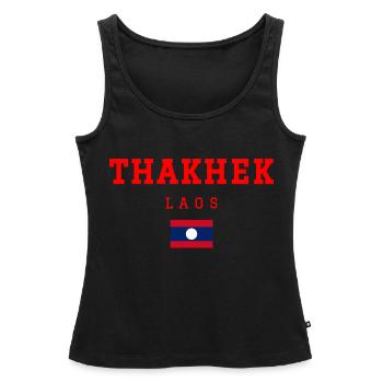 Thakhek Laos - Débardeur bio Premium Femme - noir - Devant - AI Model Female 172 light (172cm)