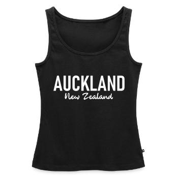 Auckland - Nouvelle-Zélande - Aotearoa - Maori - Kiwi - Débardeur bio Premium Femme - noir - Devant - AI Model Female 172 light (172cm)
