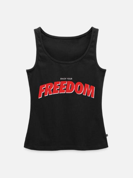 Freiheit - Frauen Premium Organic Tank Top - Schwarz