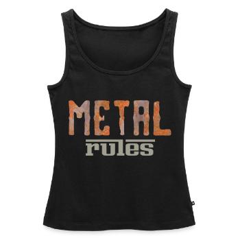 metal rules - Frauen Premium Organic Tank Top - Schwarz - Vorne - AI Model Female 172 light (172cm)