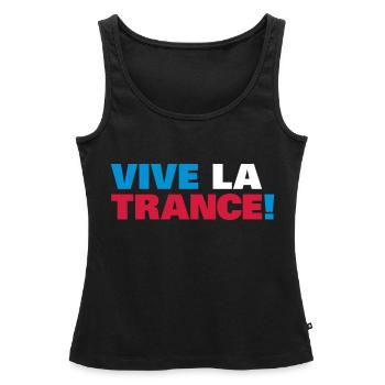 Trance - Vive la Trance ! - Débardeur bio Premium Femme - noir - Devant - AI Model Female 172 light (172cm)