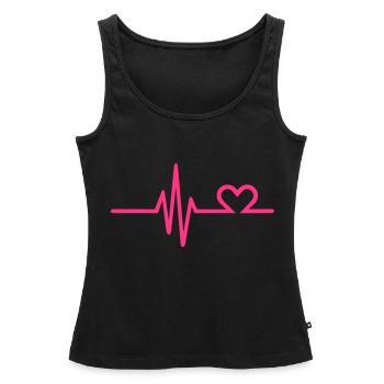 Frequenz Herz - Frauen Premium Organic Tank Top - Schwarz - Vorne - AI Model Female 172 light (172cm)
