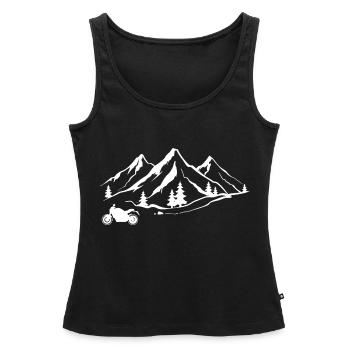 Berg 1 und Motorrad - (MOTORRAD) - Frauen Premium Organic Tank Top - Schwarz - Vorne - AI Model Female 172 light (172cm)