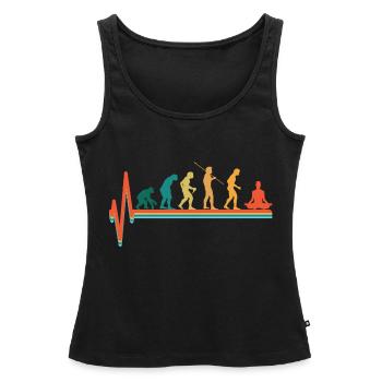 Evolution Graphic Meditating Meditation Yin Yang Z - Frauen Premium Organic Tank Top - Schwarz - Vorne - AI Model Female 172 light (172cm)
