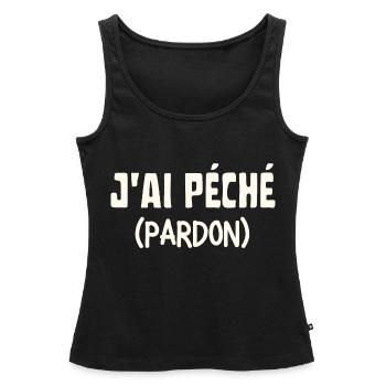 J'ai péché pardon - Débardeur bio Premium Femme - noir - Devant - AI Model Female 172 light (172cm)