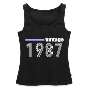 1987 - Frauen Premium Organic Tank Top - Schwarz - Vorne - AI Model Female 172 light (172cm)
