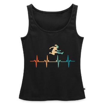 Herzschlag-Sprung - Frauen Premium Organic Tank Top - Schwarz - Vorne - AI Model Female 172 light (172cm)