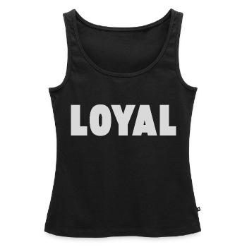 Loyauté loyale - Débardeur bio Premium Femme - noir - Devant - AI Model Female 172 light (172cm)