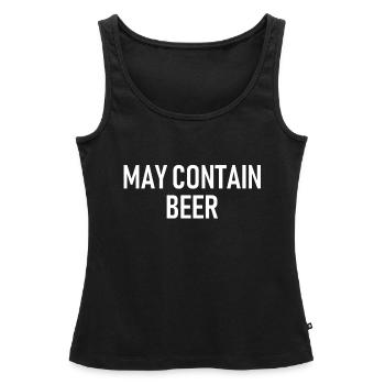 May contain Beer - Alkohol - Bier - Frauen Premium Organic Tank Top - Schwarz - Vorne - AI Model Female 172 light (172cm)