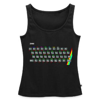ZX81 (Zed-Ex) spectre clavier - Débardeur bio Premium Femme - noir - Devant - AI Model Female 172 light (172cm)