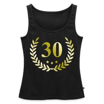 30 Couronne numérique - Débardeur bio Premium Femme - noir - Devant - AI Model Female 172 light (172cm)