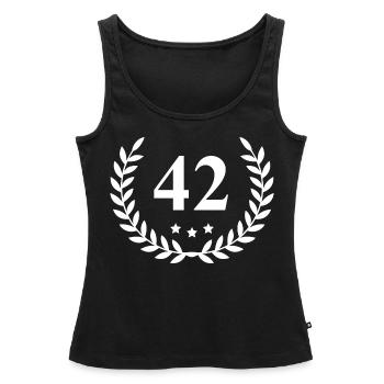 42 Number wreath - Women’s Premium Organic Tank top - black - Front - AI Model Female 172 light (172cm)
