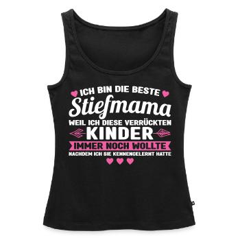 Stiefmama Stiefvater Stiefmutter Geschenk - Frauen Premium Organic Tank Top - Schwarz - Vorne - AI Model Female 172 light (172cm)