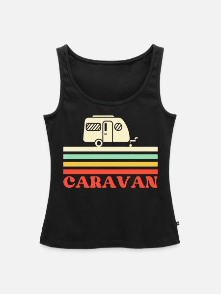 Wohnwagen im Retro-Design - Frauen Premium Organic Tank Top - Schwarz
