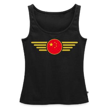 J’aime la Chine, T-shirt design de style élégance - Débardeur bio Premium Femme - noir - Devant - AI Model Female 172 light (172cm)