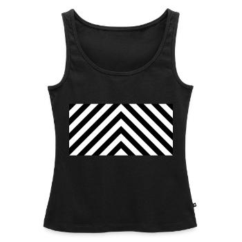 Schwarz-weißer Chevron-Hintergrund - Frauen Premium Organic Tank Top - Schwarz - Vorne - AI Model Female 172 light (172cm)
