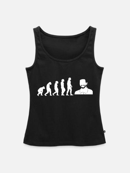 Evolution Bärtiger Papa - Frauen Premium Organic Tank Top - Schwarz