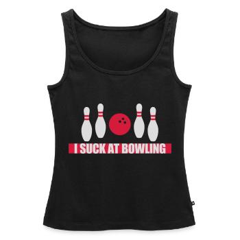 Je suis nul au bowling - Débardeur bio Premium Femme - noir - Devant - AI Model Female 172 light (172cm)