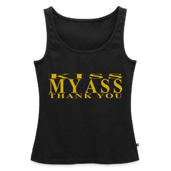 Kiss my ass - Débardeur bio Premium Femme - noir - Devant - AI Model Female 172 light (172cm)