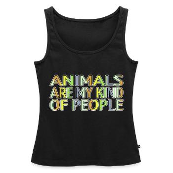 Défenseurs des droits des animaux Bien-être animal présent - Débardeur bio Premium Femme - noir - Devant - AI Model Female 172 light (172cm)