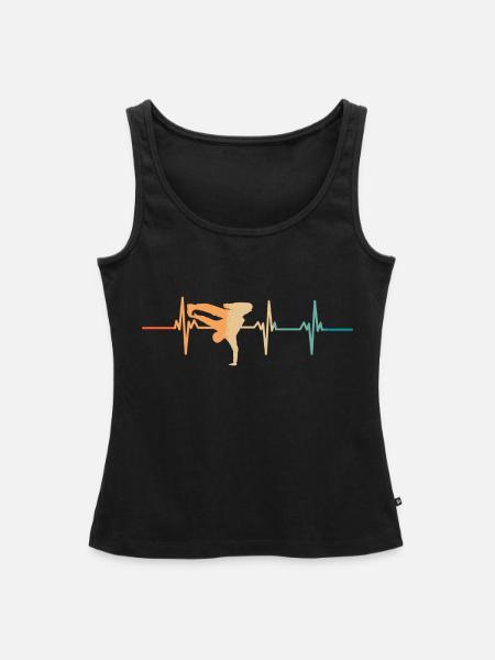 Herzschlag Hip Hop - Frauen Premium Organic Tank Top - Schwarz