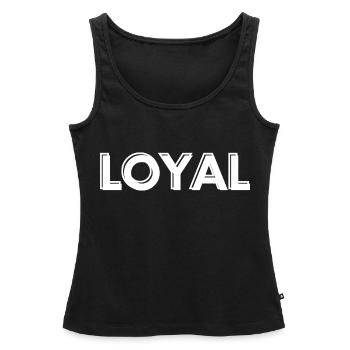 Loyauté loyale - Débardeur bio Premium Femme - noir - Devant - AI Model Female 172 light (172cm)