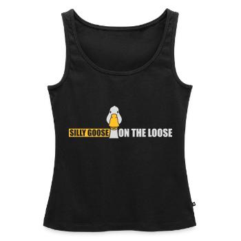 goose on the loose - Women’s Premium Organic Tank top - black - Front - AI Model Female 172 light (172cm)