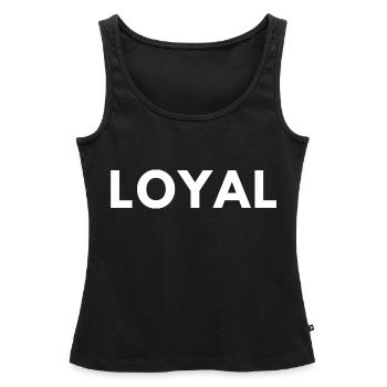Loyauté loyale - Débardeur bio Premium Femme - noir - Devant - AI Model Female 172 light (172cm)