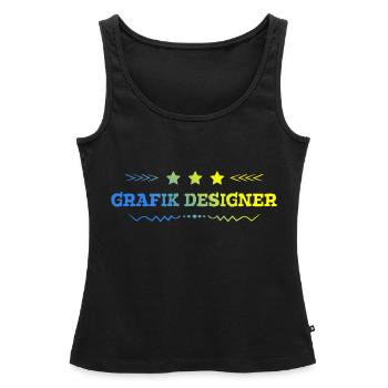 Grafik Designer Beruf - Frauen Premium Organic Tank Top - Schwarz - Vorne - AI Model Female 172 light (172cm)