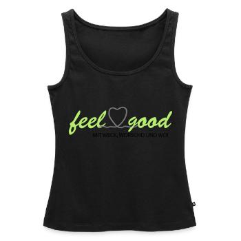 feelgood inderpfalz GRÜN WWW - Frauen Premium Organic Tank Top - Schwarz - Vorne - AI Model Female 172 light (172cm)