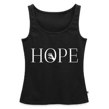 hope hand in hand - Women’s Premium Organic Tank top - black - Front - AI Model Female 172 light (172cm)
