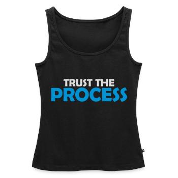 trust the process Quote - Women’s Premium Organic Tank top - black - Front - AI Model Female 172 light (172cm)